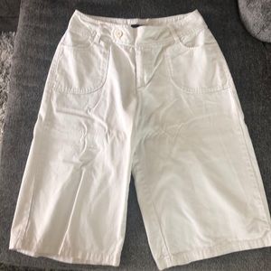 Cream colored Bermuda shorts